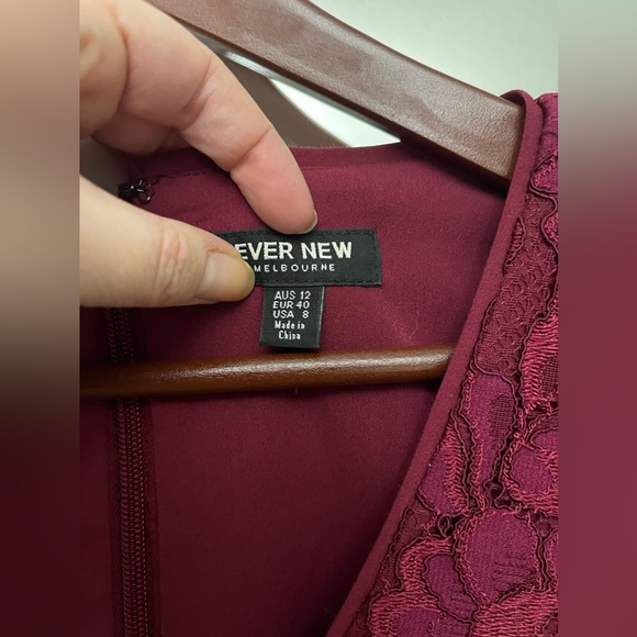 Stunning Raspberry Ever New Lace Dress - Size 8 - Picture 3 of 10